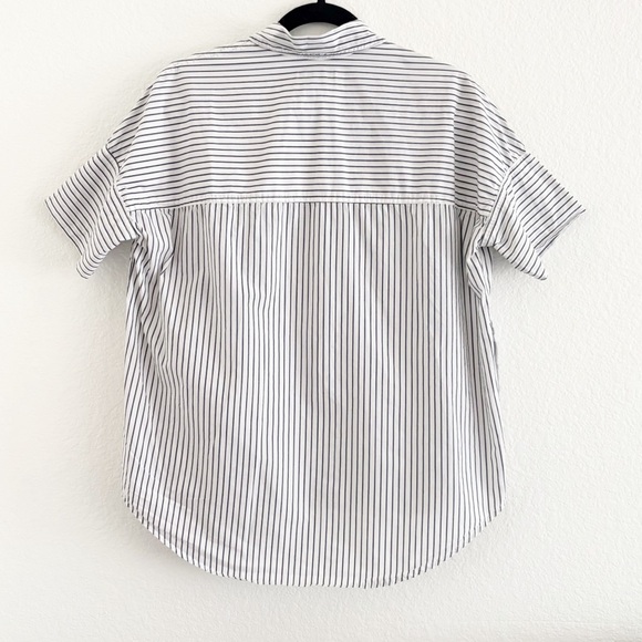 Madewell Embroidered Courier Side Button Shirt Stripe XXS - Picture 10 of 11